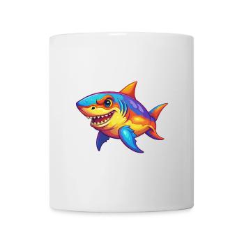 Shark Colorful Kawaii Cartoon Character Clipart - Mug - white - Front