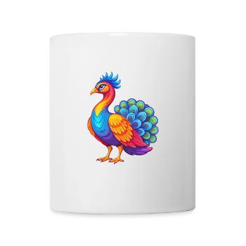 Peacock Colorful Kawaii Cartoon Character Clipart - Mug - white - Front