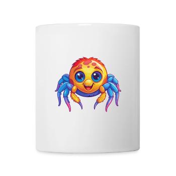 Spinne Bunte Kawaii Cartoon Figur Clipart - Tasse - Weiß - Vorne
