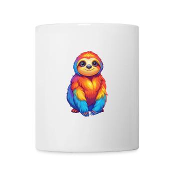 Faultier Bunte Kawaii Cartoon Figur Clipart - Tasse - Weiß - Vorne