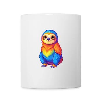 Faultier Bunte Kawaii Cartoon Charakter Clipart - Tasse - Weiß - Vorne