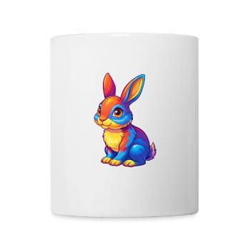 Rabbit Colorful Kawaii Cartoon Character Clipart - Mug - white - Front