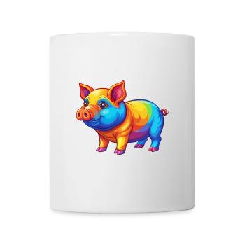 Schwein Bunte Kawaii Cartoon Figur Clipart - Tasse - Weiß - Vorne