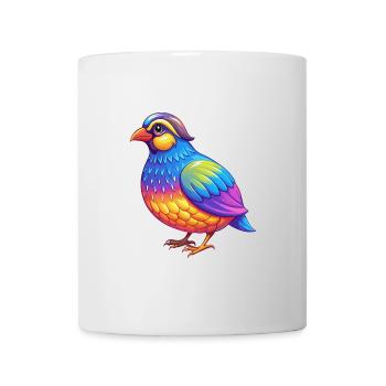 perdrix coloré Kawaii dessin animé personnage animal - Mug blanc - blanc - Devant