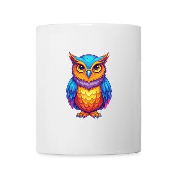 Owl Colorful Kawaii Cartoon Character Clipart - Mug - white - Front