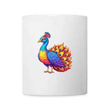 Peacock Colorful Kawaii Cartoon Character Clipart - Mug - white - Front
