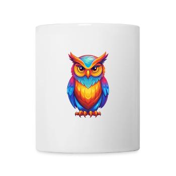 Owl Colorful Kawaii Cartoon Character Clipart - Mug - white - Front