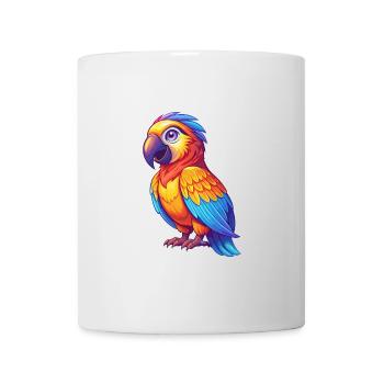 Parrot Colorful Kawaii Cartoon Character Clipart - Mug - white - Front