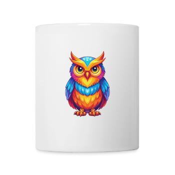 Owl Colorful Kawaii Cartoon Character Clipart - Mug - white - Front