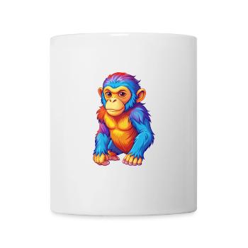 Monkey Colorful Kawaii Cartoon Character Clipart - Mug - white - Front