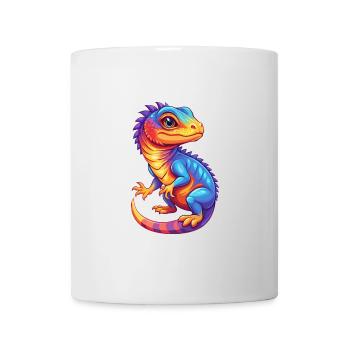 Lizard Colorful Kawaii Cartoon Character Clipart - Mug - white - Front