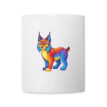 Lynx Colorful Kawaii Cartoon Character Clipart - Mug - white - Front