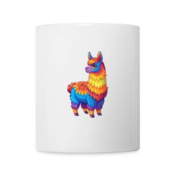 Llama Colorful Kawaii Cartoon Character Clipart - Mug - white - Front
