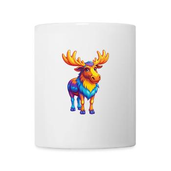 Moose Colorful Kawaii Cartoon Character Clipart - Mug - white - Front