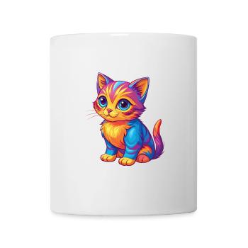 Kitten Colorful Kawaii Cartoon Character Clipart - Mug - white - Front
