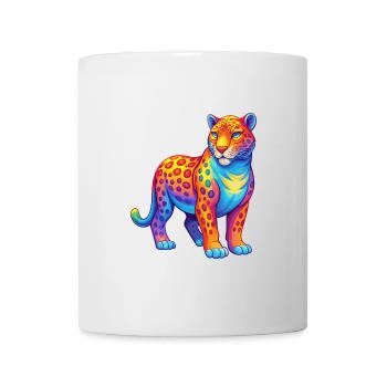 Jaguar Bunte Kawaii Cartoon Charakter Clipart - Tasse - Weiß - Vorne