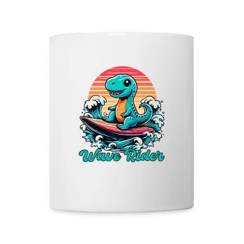 Mignon T-Rex Surfer Surfer Cadeau de surf - Mug blanc - blanc - Devant