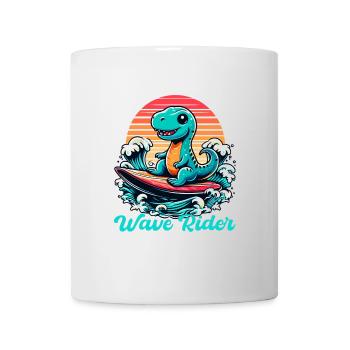 Mignon T-Rex Surfer Surfer Cadeau de surf - Mug blanc - blanc - Devant