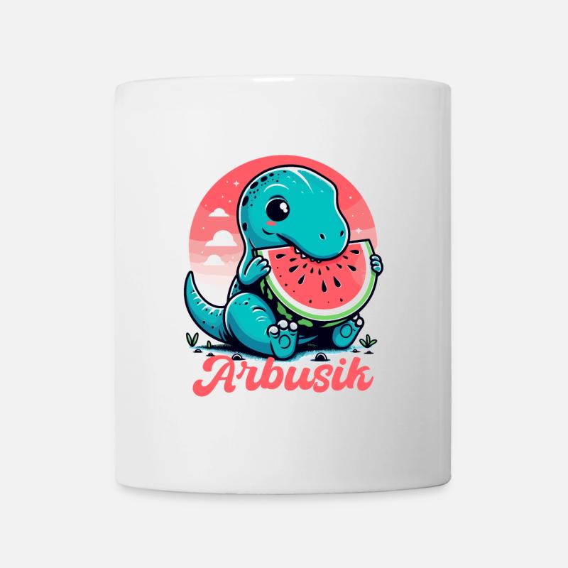 Süßer T-Rex Wassermelone Arbusik Geschenk - Tasse - Weiß