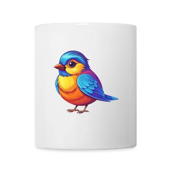 Chickadee Bunte Kawaii Cartoon Figur Vogel - Tasse - Weiß - Vorne