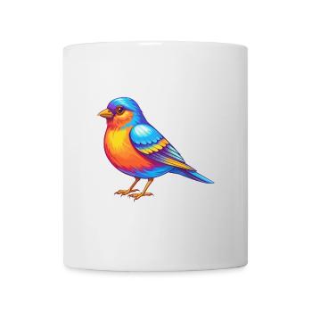 Buchfink Bunte Kawaii Cartoon Figur Vogel - Tasse - Weiß - Vorne