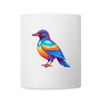 Elster Bunte Kawaii Cartoon Figur Vogel - Tasse - Weiß - Vorne