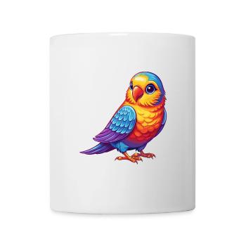 Parakeet Colorful Kawaii Cartoon Character Bird - Mug - white - Front