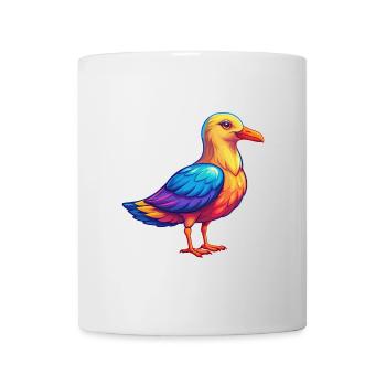Seagull Colorful Kawaii Cartoon Character Bird - Mug - white - Front