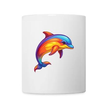 Dauphin commun Coloré Kawaii Dessin animé Animal marin - Mug blanc - blanc - Devant