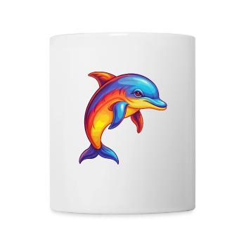 Dolphin Colorful Kawaii Cartoon Sea Animal - Mug - white - Front