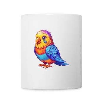 Wellensittich Bunte Kawaii Cartoon Figur Vogel - Tasse - Weiß - Vorne
