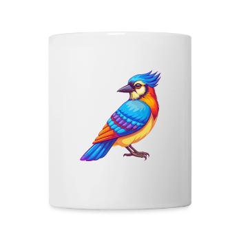 Blauhäher Bunte Kawaii Cartoon Figur Vogel - Tasse - Weiß - Vorne