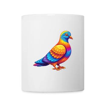 Taube Bunte Kawaii Cartoon Figur Vogel - Tasse - Weiß - Vorne