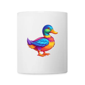 Mallard Colorful Kawaii Cartoon Character Bird - Mug - white - Front