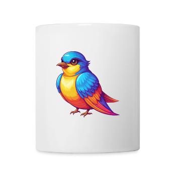 Schwalbe Bunte Kawaii Cartoon Figur Vogel - Tasse - Weiß - Vorne