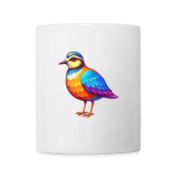 Regenpfeifer Bunte Kawaii Cartoon Figur Vogel - Tasse - Weiß - Vorne