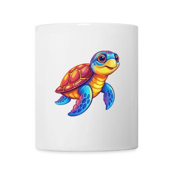 Sea Turtle Colorful Kawaii Cartoon Sea Animal - Mug - white - Front