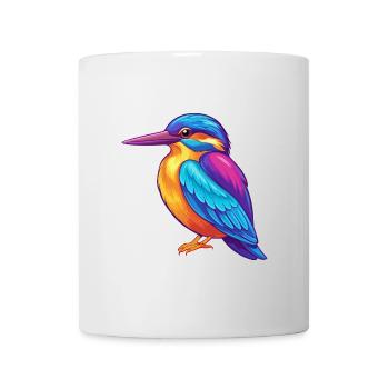 Eisvogel Bunte Kawaii Cartoon Figur Vogel - Tasse - Weiß - Vorne