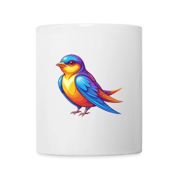 Schwalbe Bunte Kawaii Cartoon Figur Vogel - Tasse - Weiß - Vorne