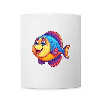 Flounder Fish Colorful Kawaii Cartoon Sea Animal - Mug - white - Front