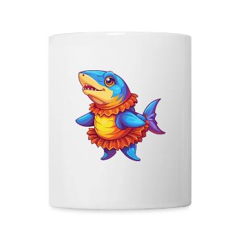 Frilled Shark Colorful Kawaii Cartoon Sea Animal - Mug - white - Front