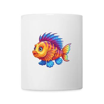 Lionfish Colorful Kawaii Cartoon Sea Animal - Mug - white - Front