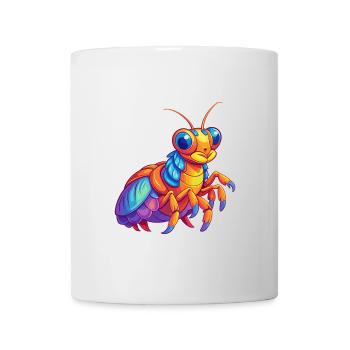 Peacock Mantis Shrimp Colorful Kawaii Cartoon - Mug - white - Front