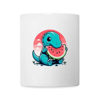 Cute T-Rex Watermelon Summer Gift - Mug - white - Front