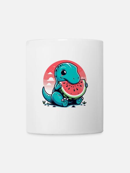 Mignon T-Rex Watermelon Cadeau d’été - Mug blanc - blanc