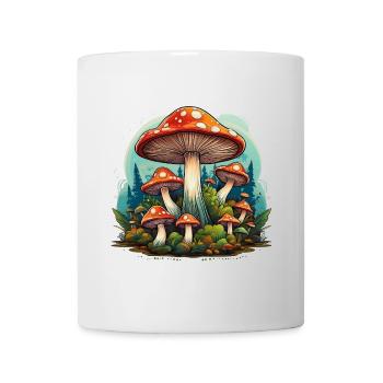 Mushrooms in the forest – toadstools bring good luck! - Mug - white - Front
