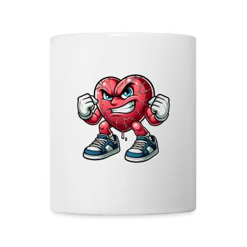 Wütendes Herz Design - Tasse - Weiß - Vorne
