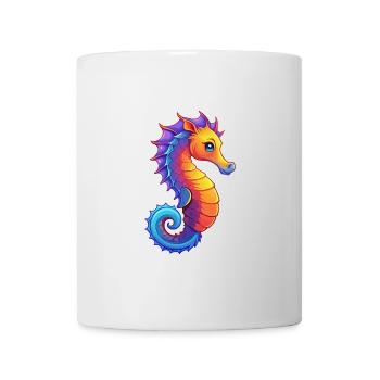Seepferdchen Buntes Kawaii Cartoon Meerestier - Tasse - Weiß - Vorne