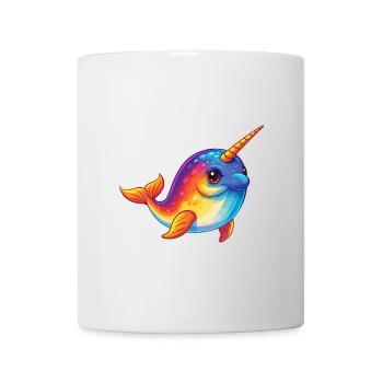 Narwhal Colorful Kawaii Cartoon Sea Animal - Mug - white - Front