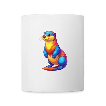 Sea Otter Colorful Kawaii Cartoon Sea Animal - Mug - white - Front